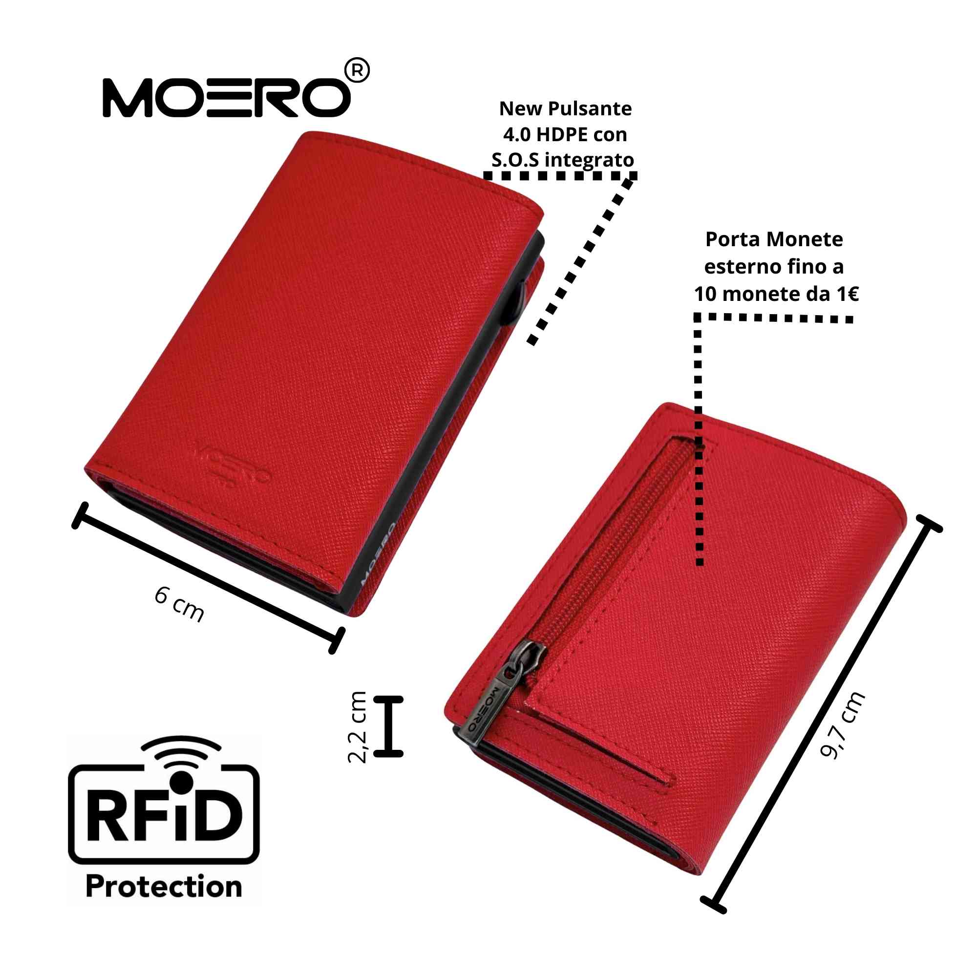 PRO Saffiano Red Zip