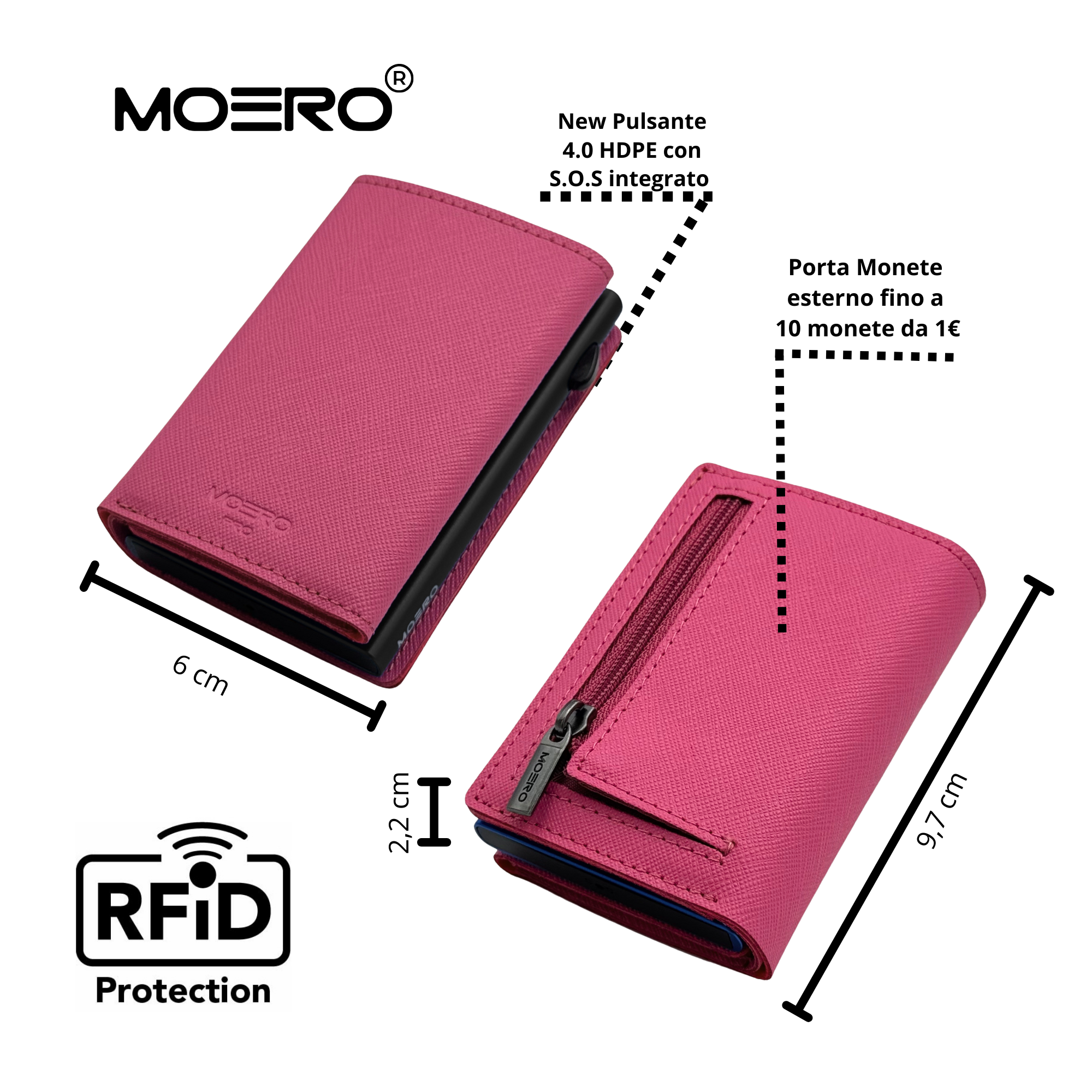 PRO PLUS Saffiano Fuchsia Rose Zip