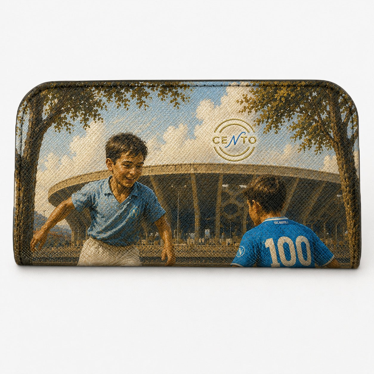 Moero Vision Air - Napoli Centenary - Limited Edition – Porta Occhiali Minimalista in Pelle Saffiano Antigraffio con Chiusura Magnetica