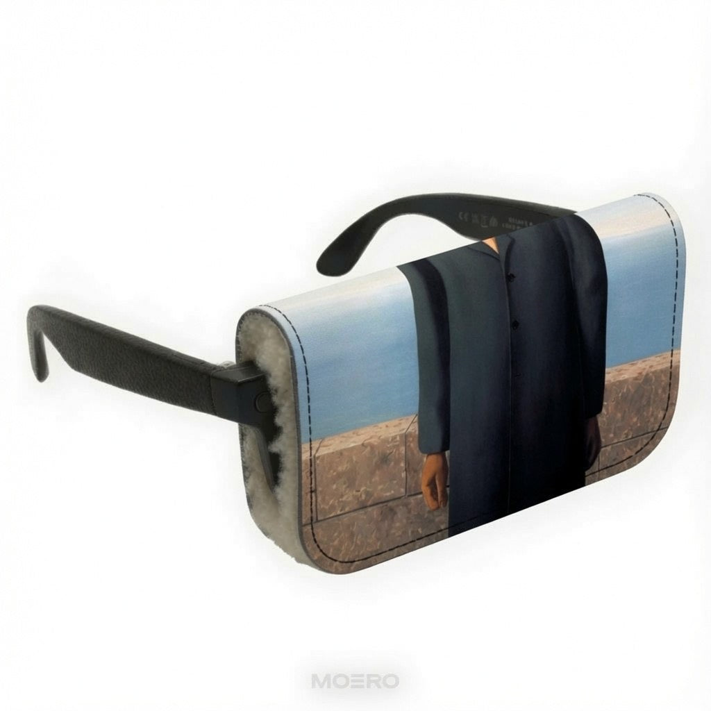 Moero Vision Air Il figlio dell'uomo Limited Edition – Porta Occhiali Minimalista in Pelle Saffiano Antigraffio con Chiusura Magnetica