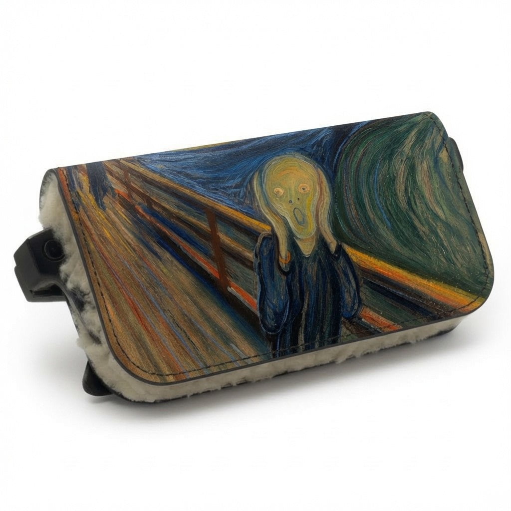 Moero Vision Air L'urlo di Munch Limited Edition – Porta Occhiali Minimalista in Pelle Saffiano Antigraffio con Chiusura Magnetica