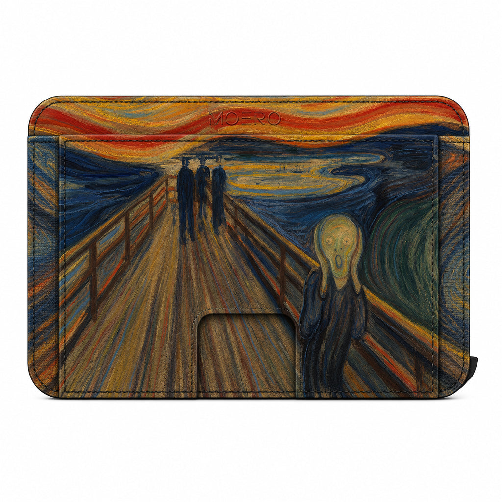 Moero M2 Pro - L'urlo di Munch Limited Edition - MagSafe Wallet  – Portafoglio RFID in Alluminio e Vera Pelle Saffiano Antigraffio