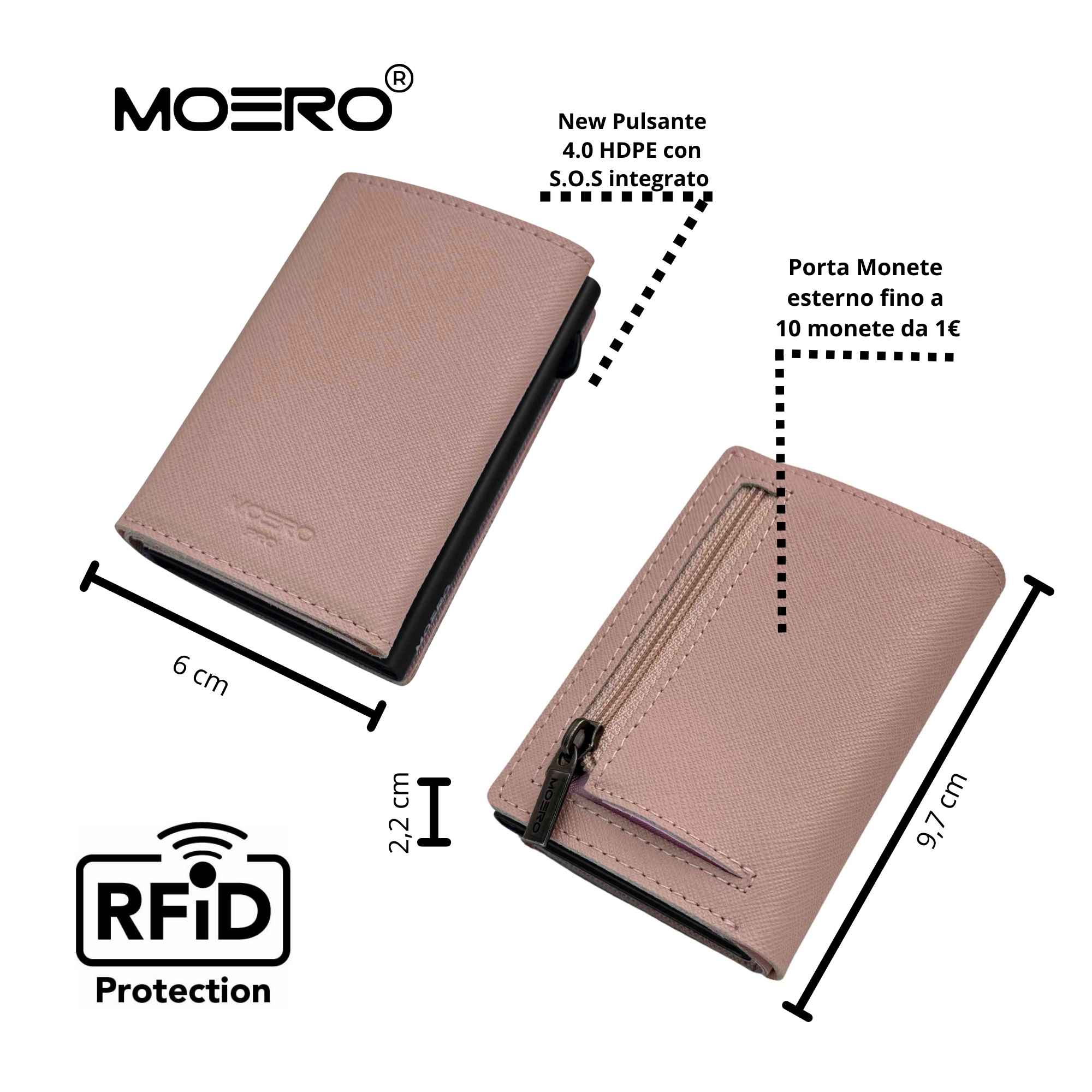 PRO Saffiano Pink Reißverschluss