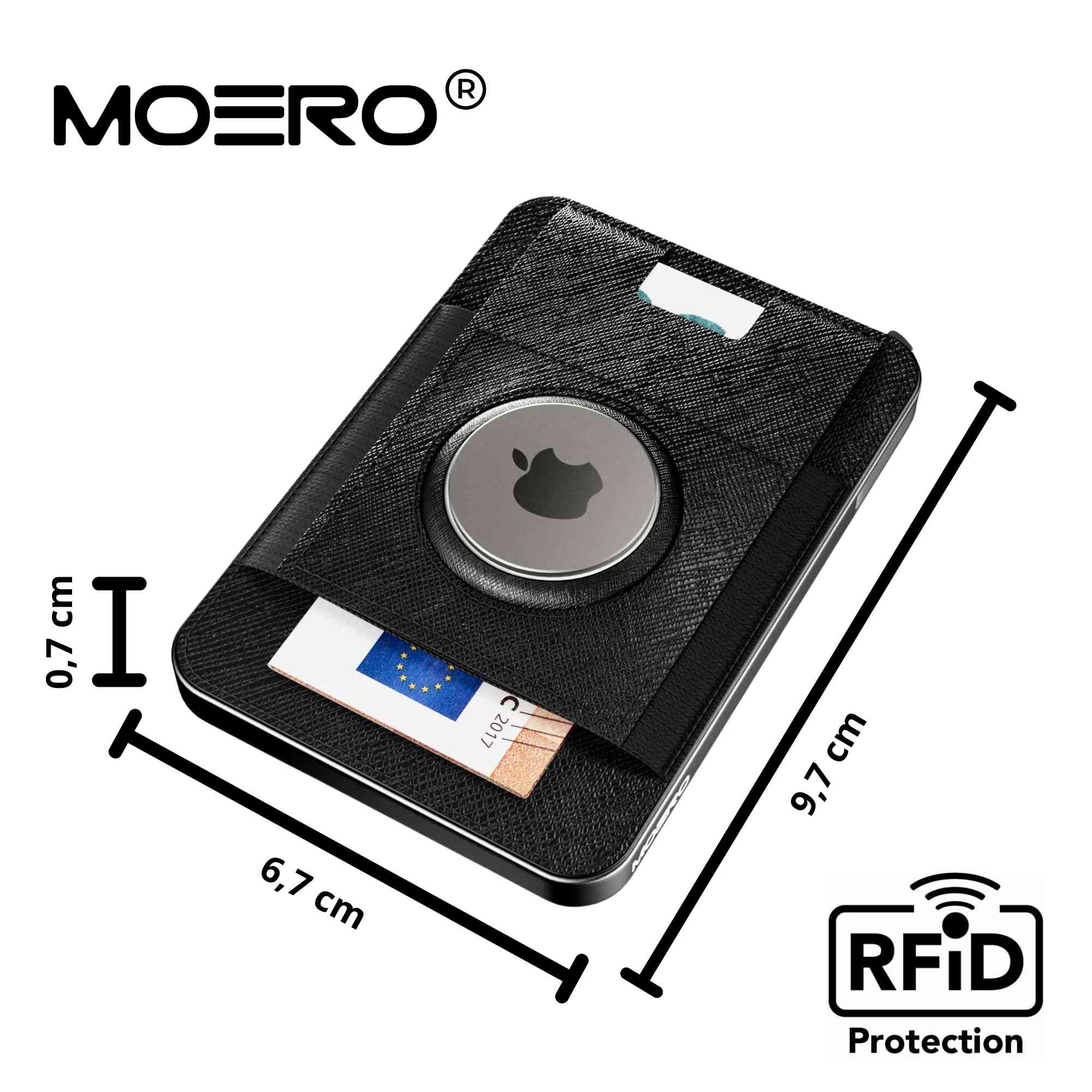 M2 PRO AirTag Saffiano Schwarz
