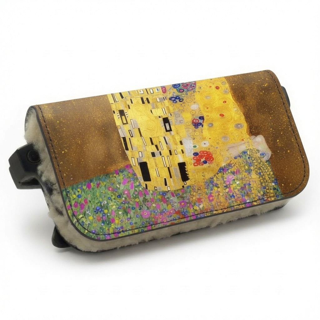 Moero Vision Air Bacio di Klimt Limited Edition – Porta Occhiali Minimalista in Pelle Saffiano Antigraffio con Chiusura Magnetica