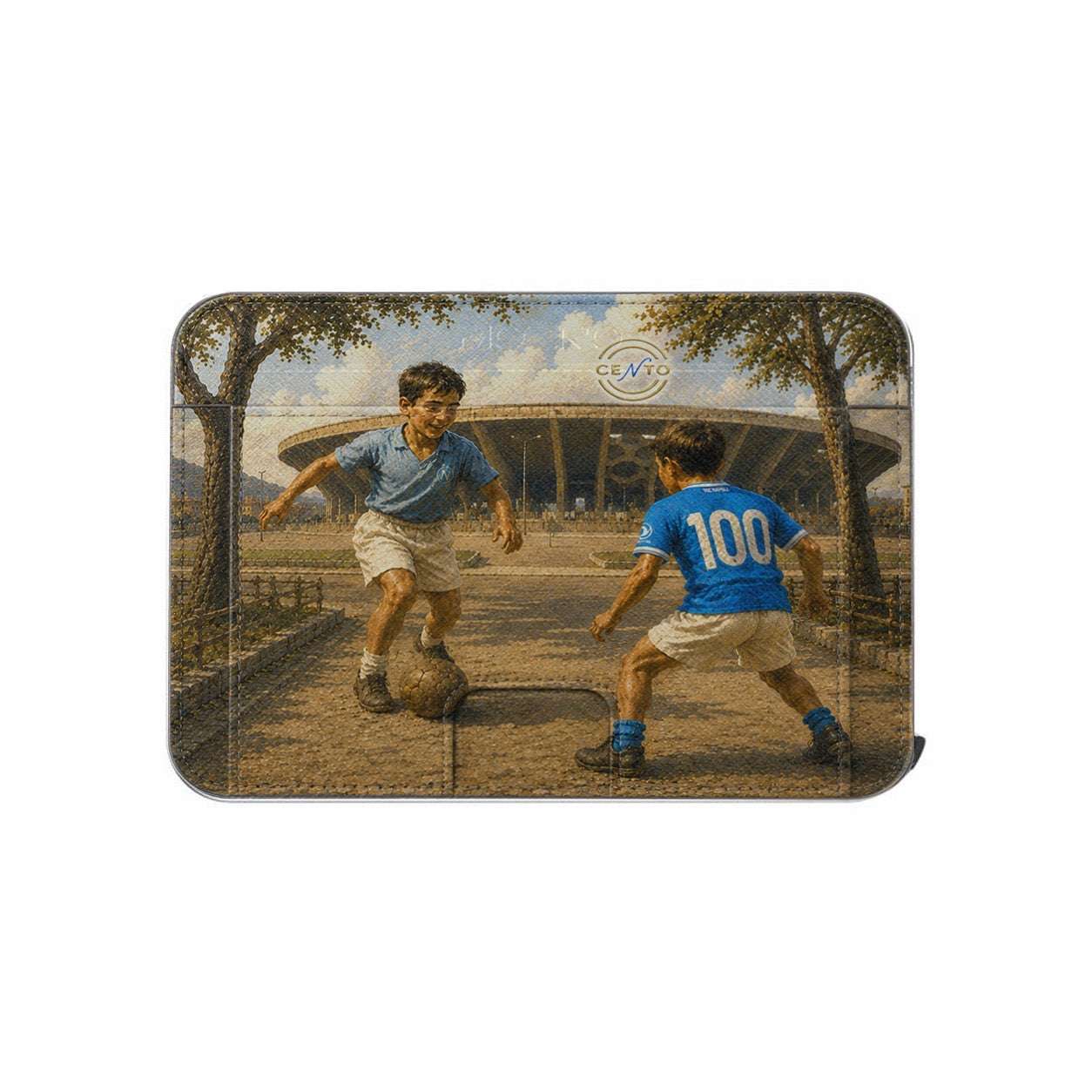 Moero M2 Ultra - Napoli Centenary - Limited Edition – Portafoglio MagSafe con Apple Find My Integrato, Vera Pelle Saffiano e Protezione RFID